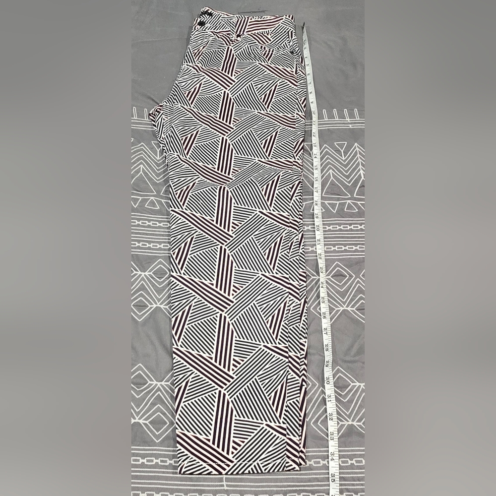 Theory Rochely Denim Bourgeois Print Cropped Pants Size 8 - Picture 2 of 10